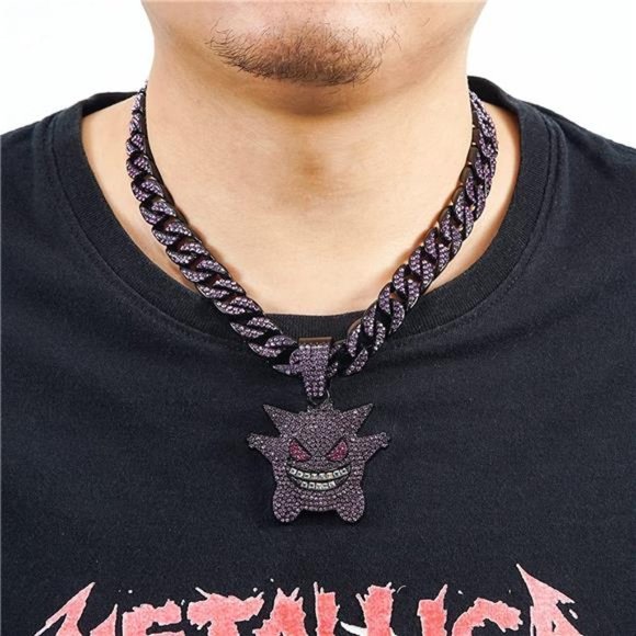 NEW Mens Cuban Link Fully Iced Out Chain - Picture 2 of 2